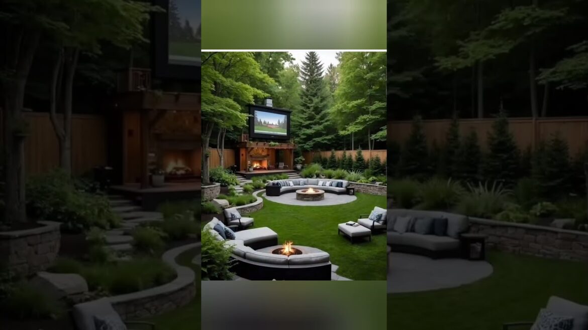 Outdoor living and seating design idea. beautiful garden design idea