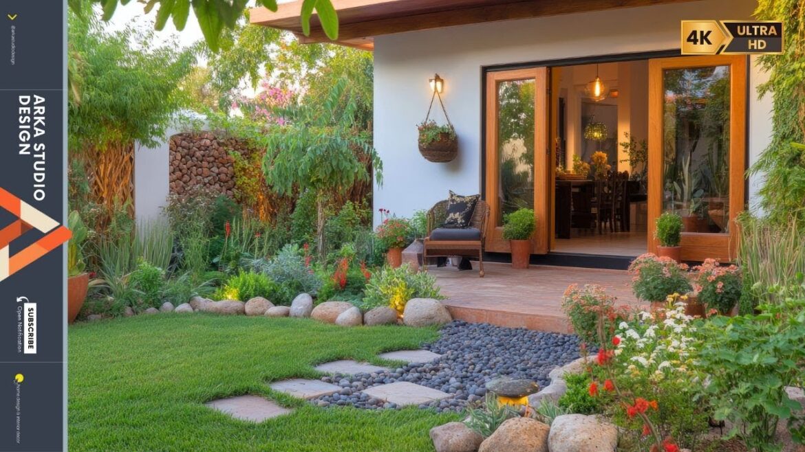 Modern Mediterranean Garden Design for Front Yards with DIY Rock Landscaping Ideas Modern Mediterranean Garden Design for Front Yards with DIY Rock Landscaping Ideas