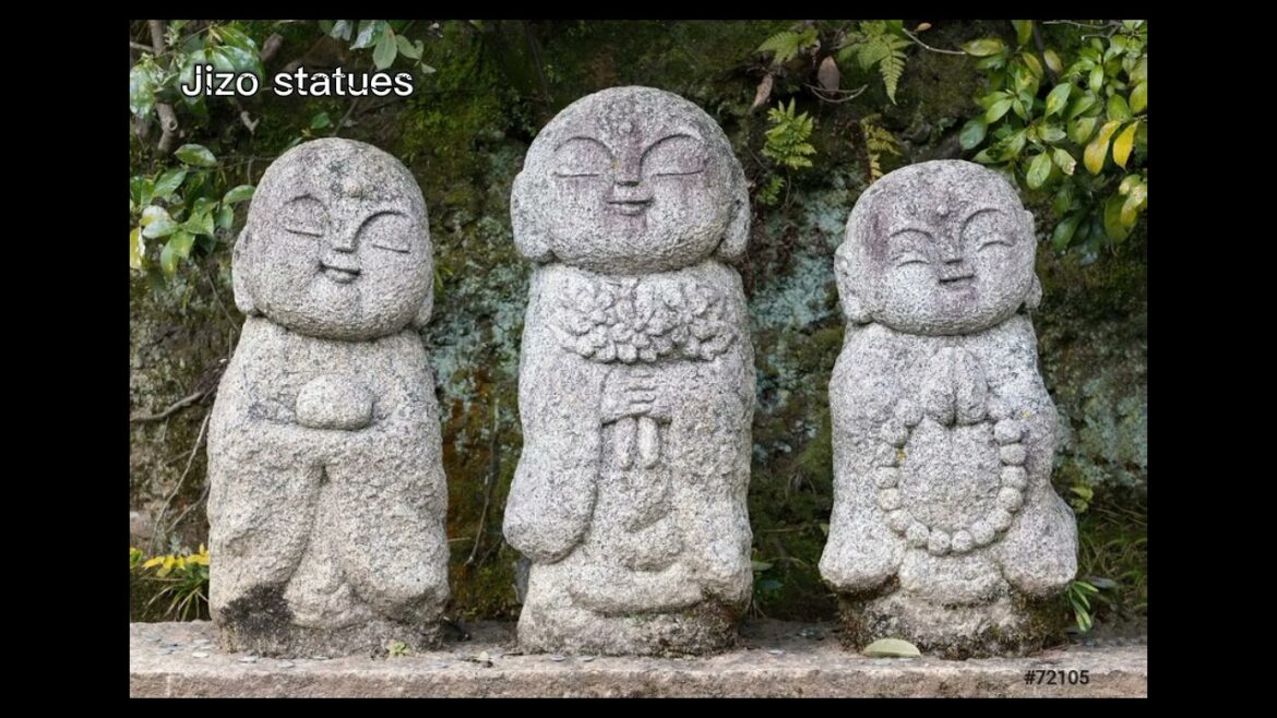 Outdoor Space with Japanese Garden Stone Decorations: Lanterns, Basins, Stepping Stones, Jizo Statue Outdoor Space with Japanese Garden Stone Decorations: Lanterns, Basins, Stepping Stones, Jizo Statue