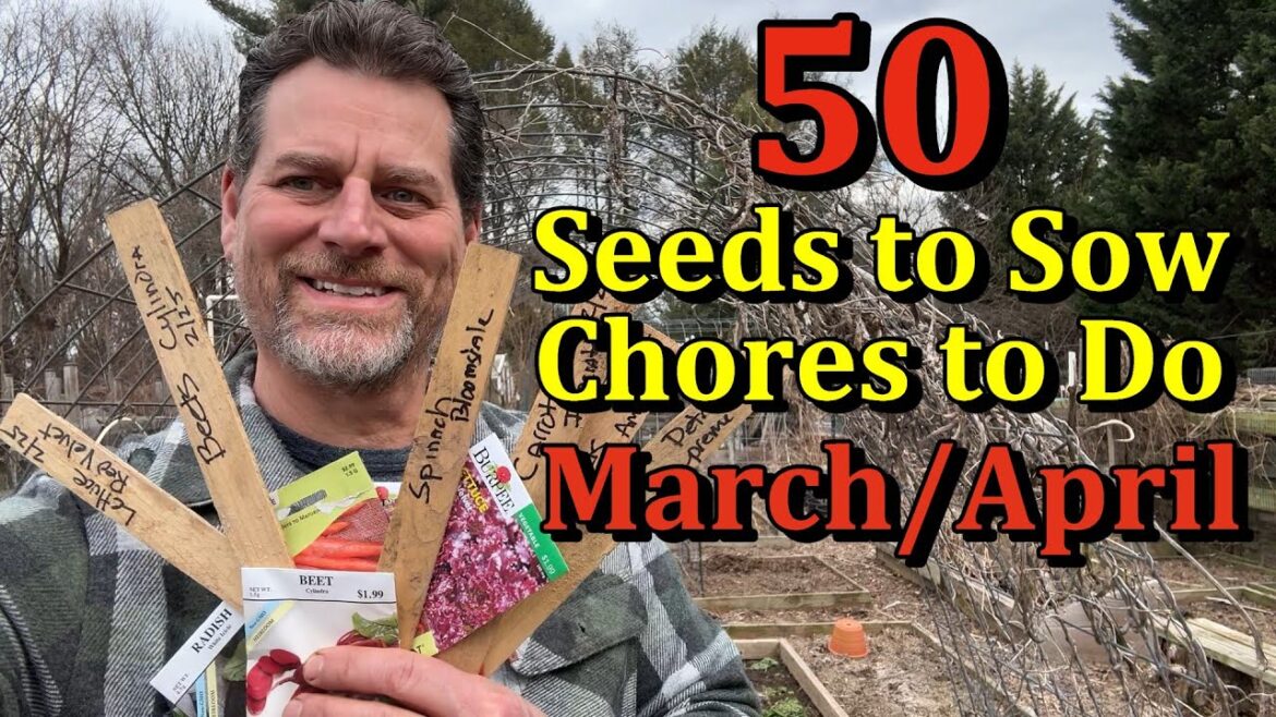 50 Vegetable Plants to Start, Direct Sow, and Garden Chores to Do (March & April Monthly Garden E-2)