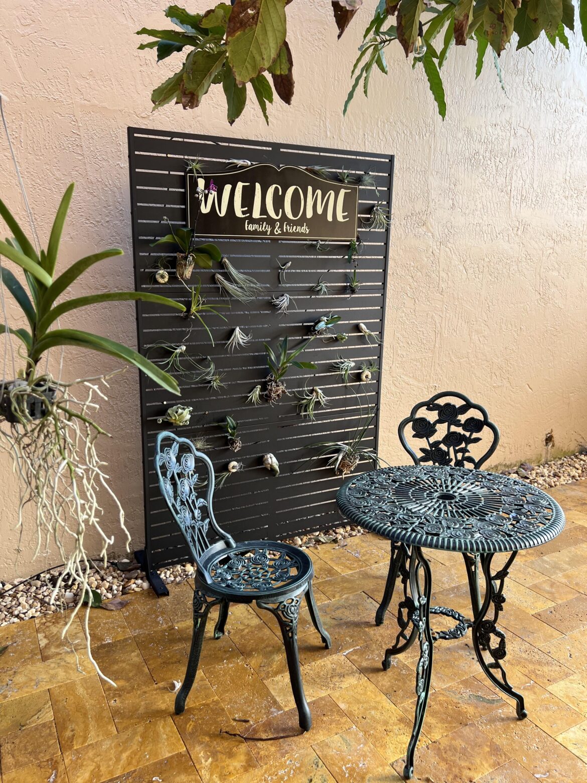 South Florida courtyard planting wall