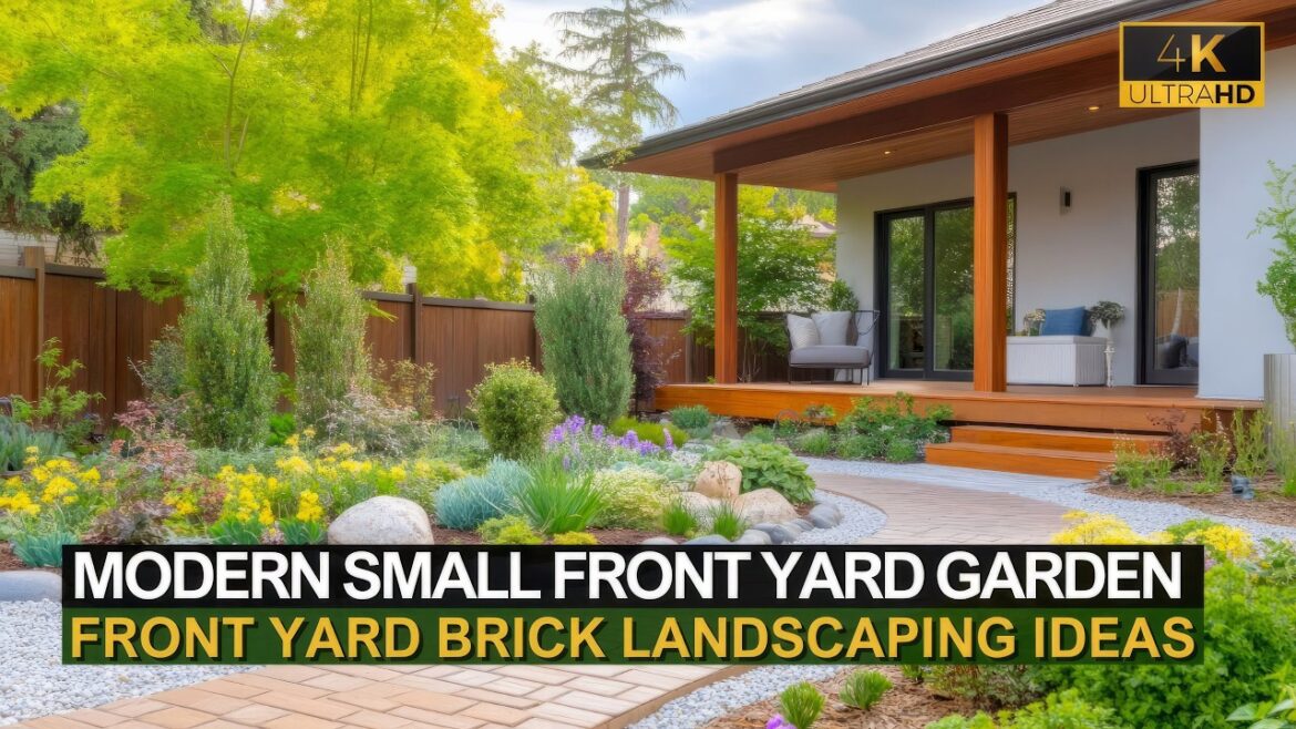 Modern Small Front Yard Garden | Beautiful Front Yard Brick Landscaping Ideas 🪴