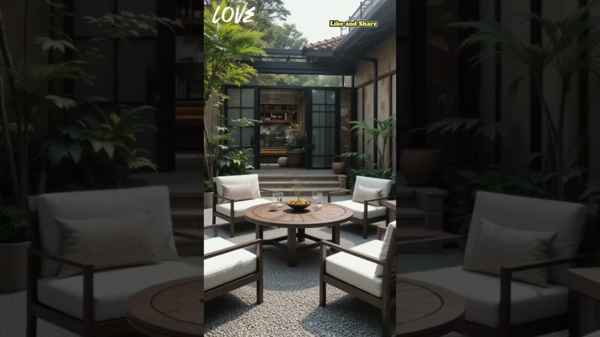 Modern Garden Design with Japanese Tea Table Elegance #shorts #videos #amazing #viralvideos