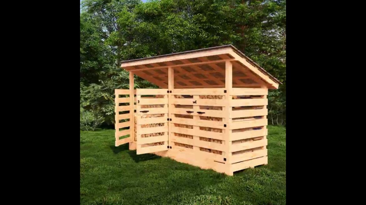 Firewood Storage Shed Plans Wooden Log Shelter with Ventilated Slats #ad #firewood #storagesolutions Firewood Storage Shed Plans Wooden Log Shelter with Ventilated Slats #ad #firewood #storagesolutions