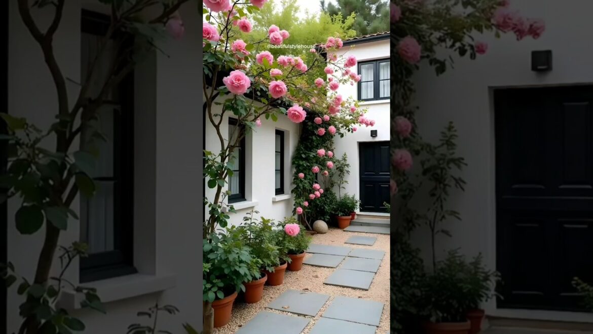 sweet home with lots of flowers #home #house #garden #design #shorts sweet home with lots of flowers #home #house #garden #design #shorts