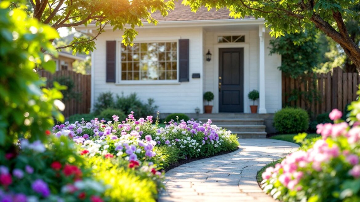 Simple design ideas to decorate your garden, beautiful garden in front of house