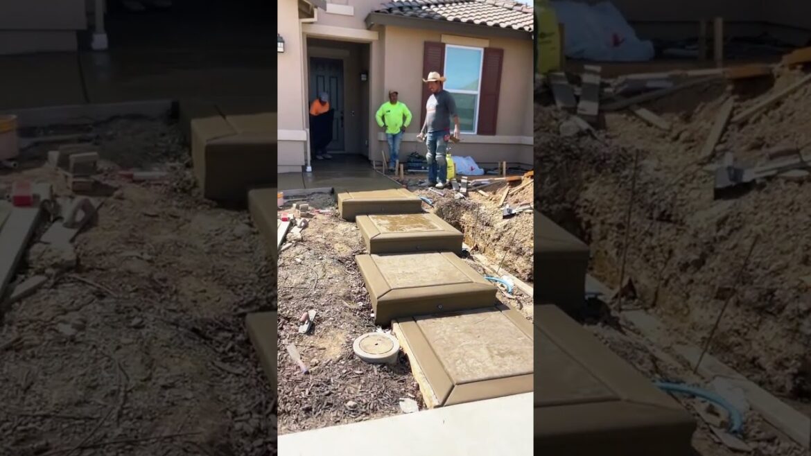 Front yard make over!. #concrete #shorts