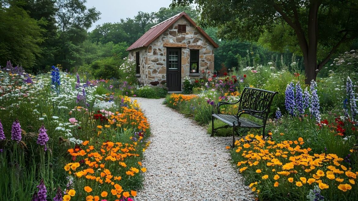 2025 Spring That Brings Out the Beauty – Stunning Stone Farmhouse Garden Design 🌸🌿