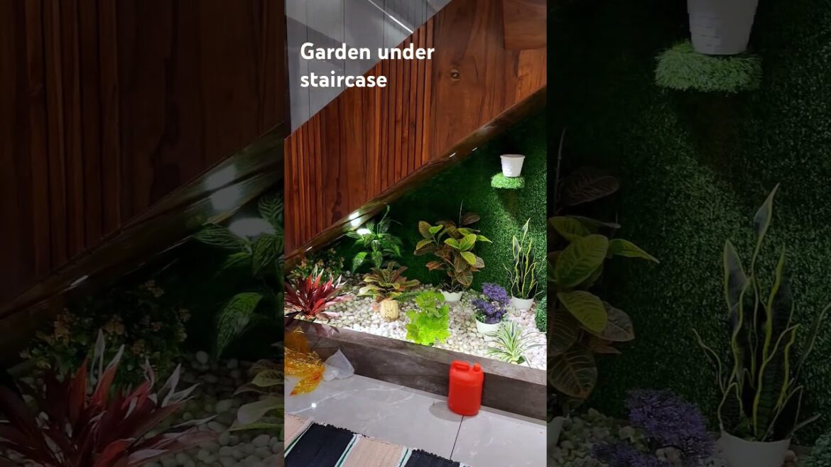 artificial garden under stairs #shorts artificial garden under stairs #shorts