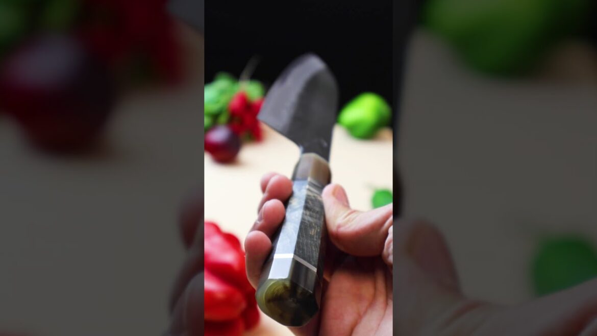 Hayate Hinoura Kurouchi Blue Steel Stainless Clad Santoku Multipurpose Knife #madeinjapan #japanese Hayate Hinoura Kurouchi Blue Steel Stainless Clad Santoku Multipurpose Knife #madeinjapan #japanese