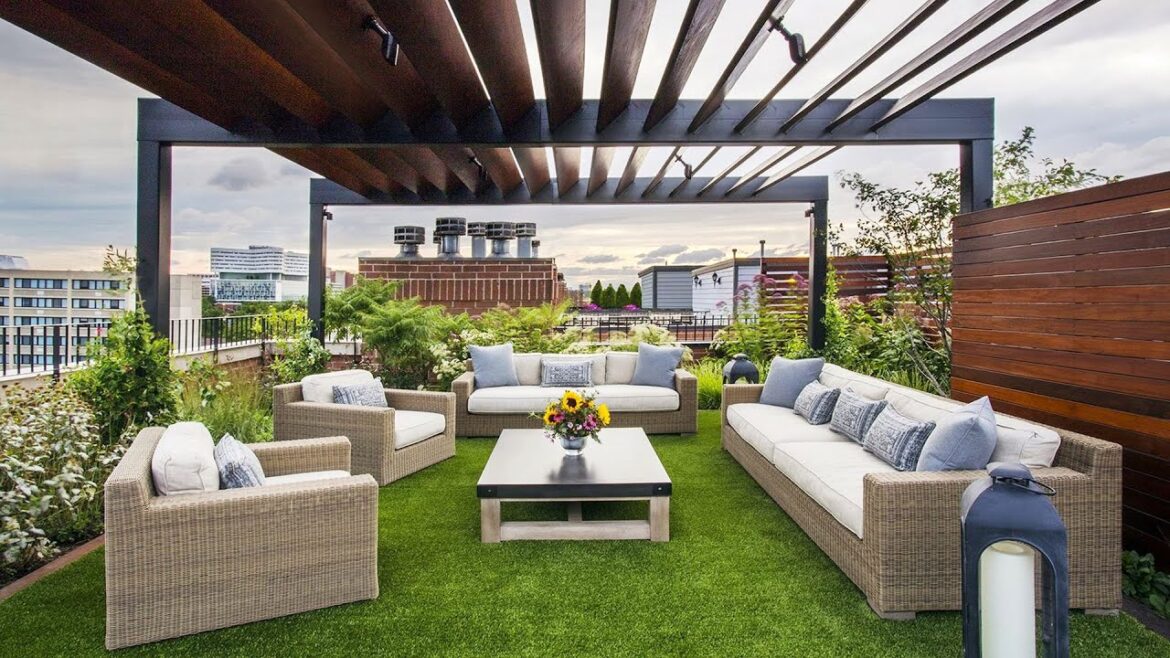 MODERN ROOF TERRACE DECOR IDEAS | SMALL ROOFTOP GARDEN DESIGN FOR OUTDOOR LIVING SPACE TIPS