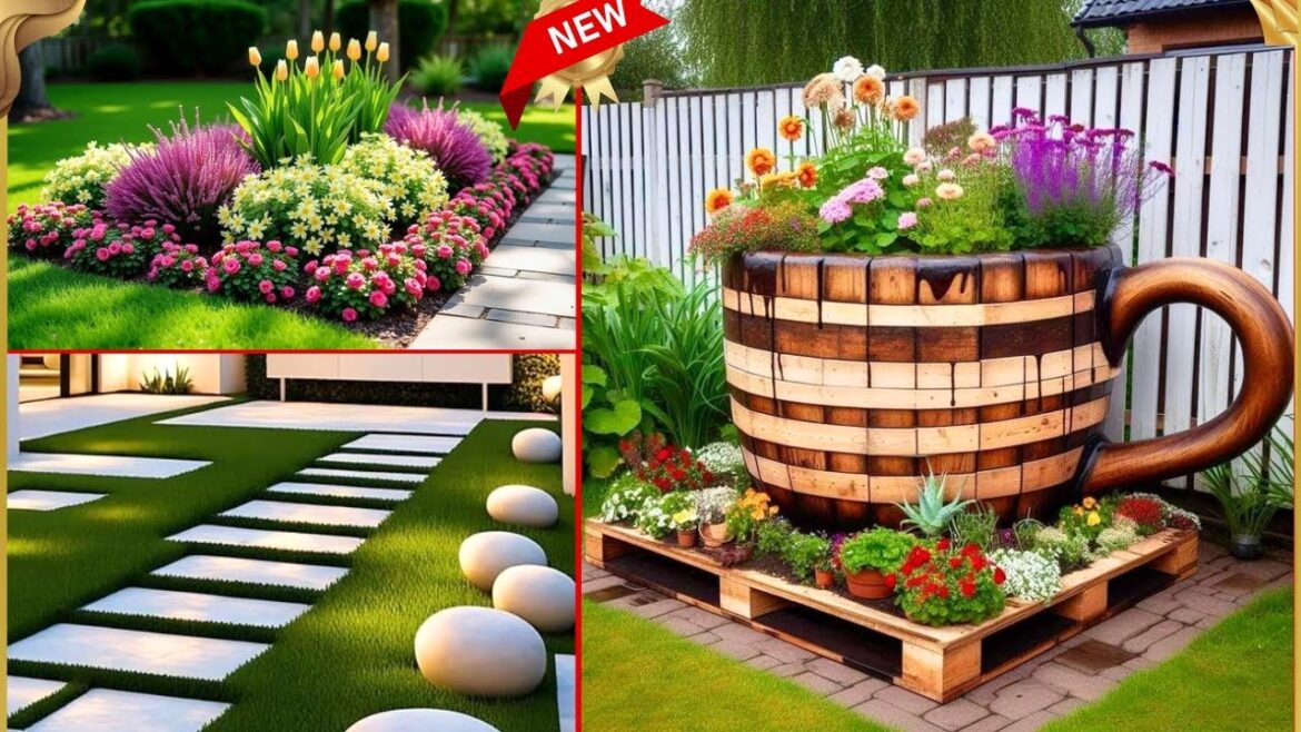 Modern House Backyard Lawn Landscape| Front Yard design | Stunning Corner Flower Bed Design Ideas|