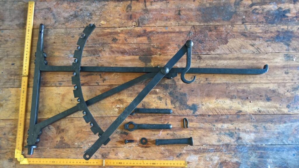 Blacksmith made fireplace crane