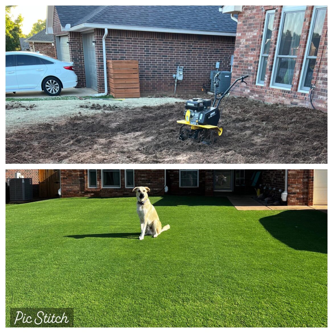 I used a rototiller to regrade and level my lawn. I used a rototiller to regrade and level my lawn.