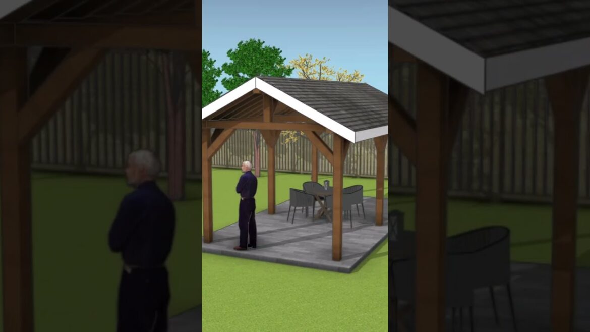 DIY 10x20 Gable Pavilion Plans #gazebo #pavilion #pergola