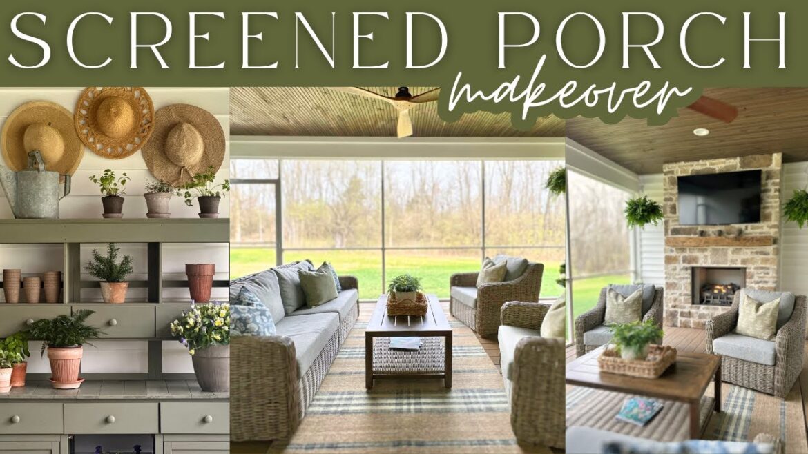 Spring Porch Makeover🪴Screened Porch Decorating Ideas