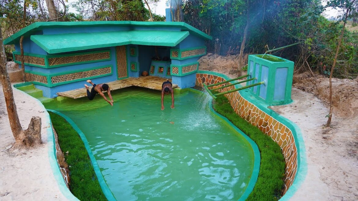 I Built a LUXURY Underground House With a Swimming Pool Design in  Front yard