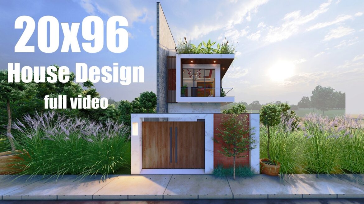 20x96 Feet Modern House Design| 3bhk Design| Terrace Garden | Home Tour full video #homedesign