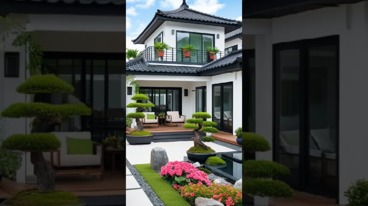 Modern Japanese House with Zen Garden | Elegant Asian-Inspired Home Design.