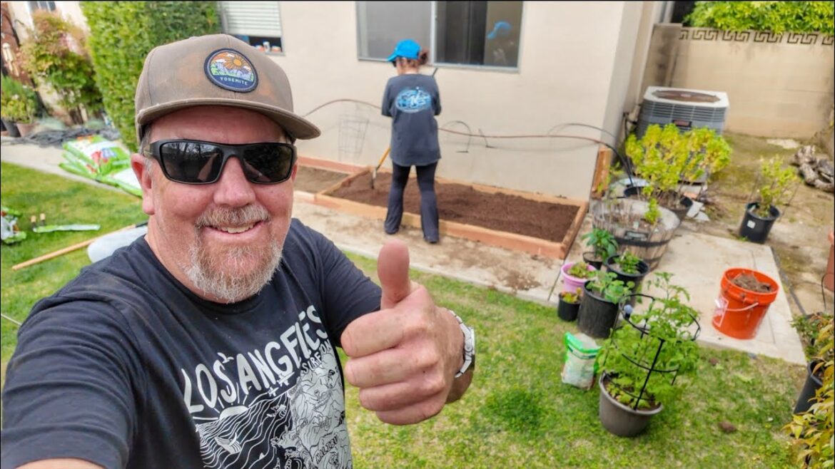 PART 2 BUILDING OUR BACKYARD GARDEN! | HOME VLOG