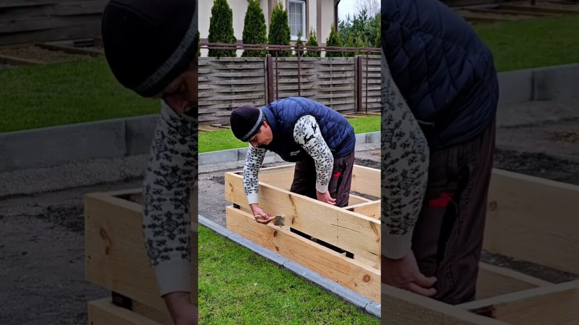 The first frame of the vegetable bed is completely ready #gardeneralex