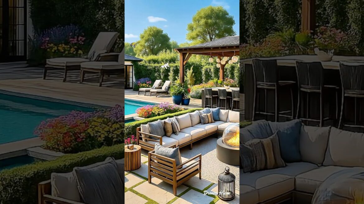 Would You Live Here? Luxury Garden + Firepit + Pool #home #gardendesign #relax  #luxuryhomestour