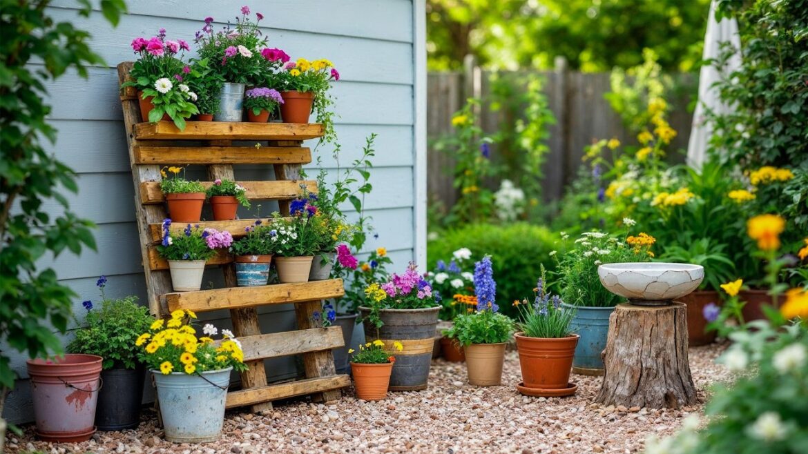 Beautiful Small Garden Design Tips Using Recycled Materials-Try It!