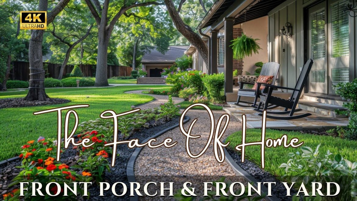 Transform Your Front Porch with Cozy Seating Design & Beautiful Front Yard Garden Landscaping Idea