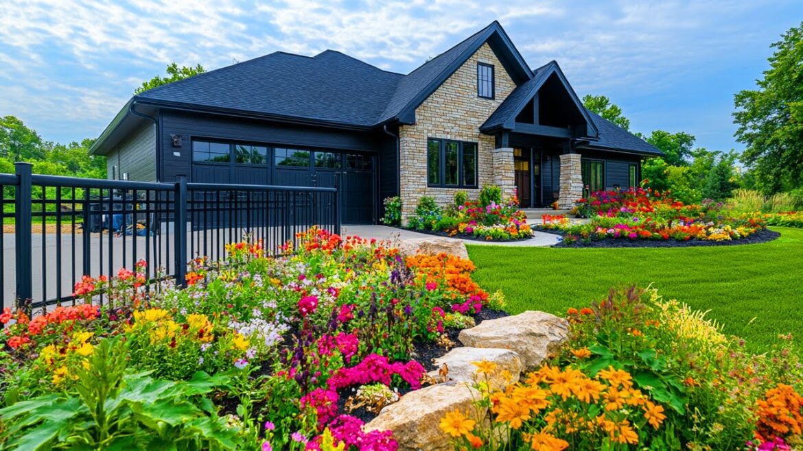 Transform Your Front Yard with a Stunning Garden and Modern US-Style Black Home Design Transform Your Front Yard with a Stunning Garden and Modern US-Style Black Home Design