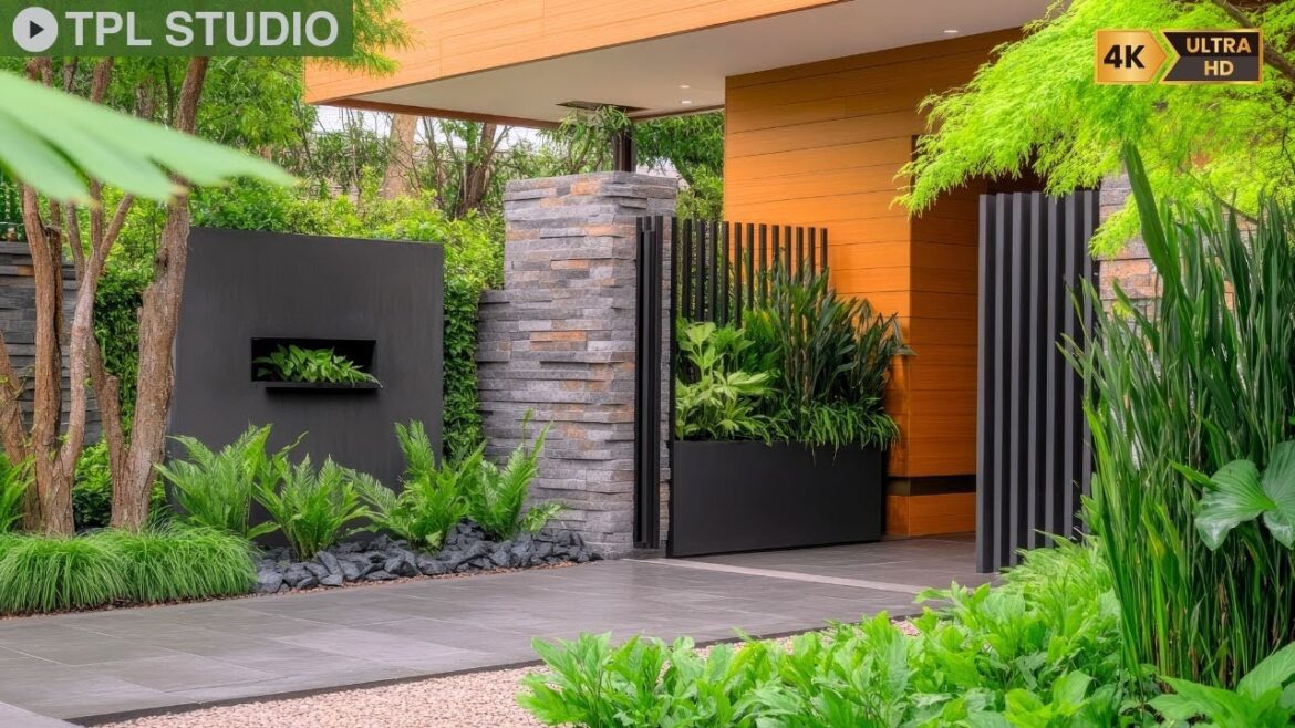 Front Yard Gate and Garden Wall Designs: Concrete & Brick Ideas for Modern Outdoor Living