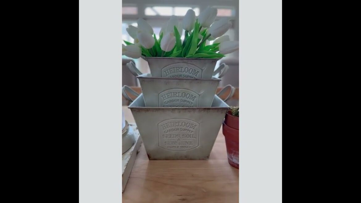Vintage Inspired Heirloom Garden Supply Metal Planters, Set of Three Vintage Inspired Heirloom Garden Supply Metal Planters, Set of Three