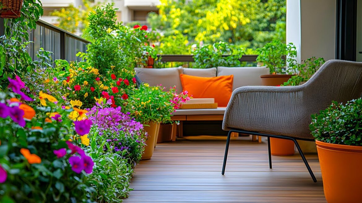 Urban Balcony Oasis with Minimalist Garden Design Urban Balcony Oasis with Minimalist Garden Design