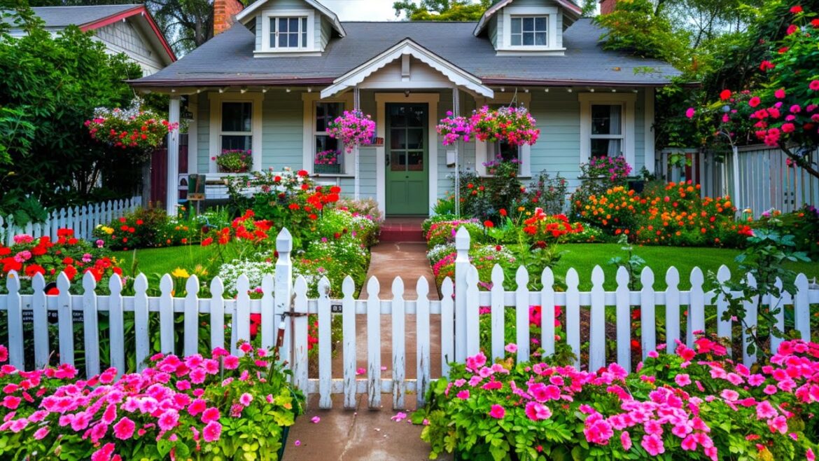 Small Rustic Front Yard Flower Bed 2025: Colorful Flower Bed Landscaping for Your Home.