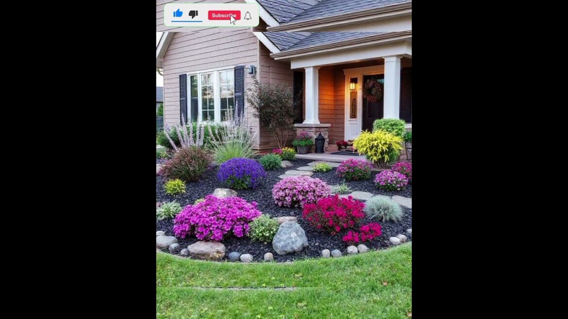 Modern Front Yard Garden Idea#gardenideas #frontyarddesign