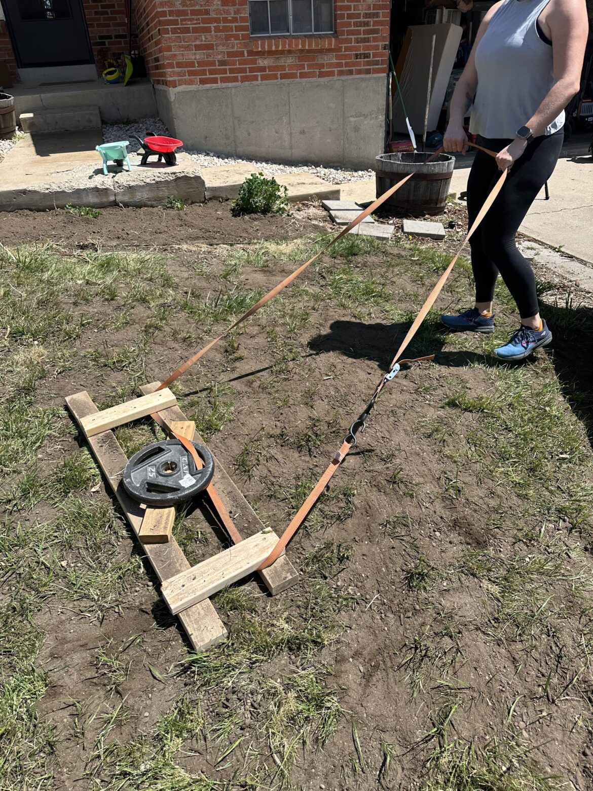 When you don’t have a leveling rake but you do have a 2×4 and spare wood (and a wife who wants to help!) When you don’t have a leveling rake but you do have a 2x4 and spare wood (and a wife who wants to help!)