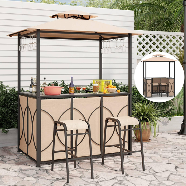 Shoppers can save 53% on the  Grill Gazebo Bar Garden Furniture Set as it's slashed to £219