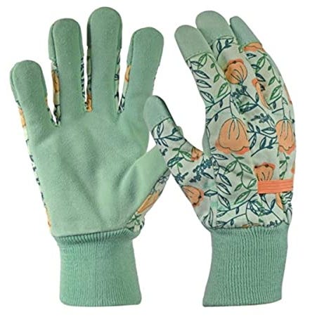 Leather Palm Garden Gloves with Knit Wrist