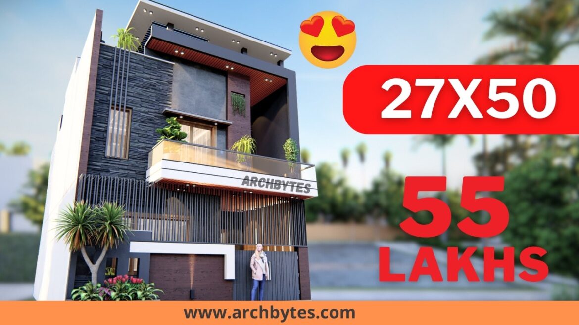 27×50 Duplex House Design 3D | 1350 Sqft | 150 Gaj  | 3 Bed Rooms | Terrace Garden | 8×15 Meters 27x50 Duplex House Design 3D | 1350 Sqft | 150 Gaj  | 3 Bed Rooms | Terrace Garden | 8x15 Meters