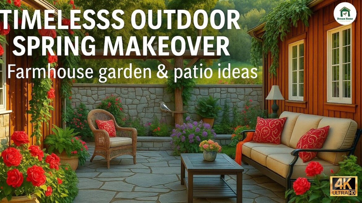 Timeless Outdoor Spring Makeover | Farmhouse Garden & Patio Ideas
