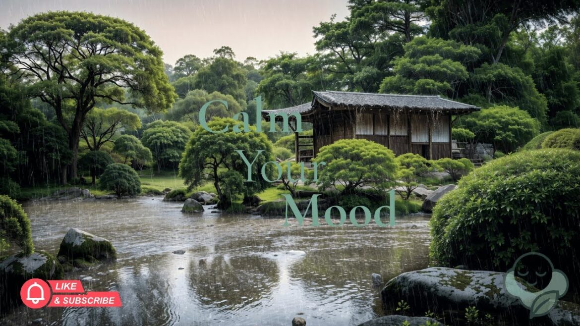 Japanese Garden Rain & Thunder Sounds | Calming ASMR for Sleep & Study
