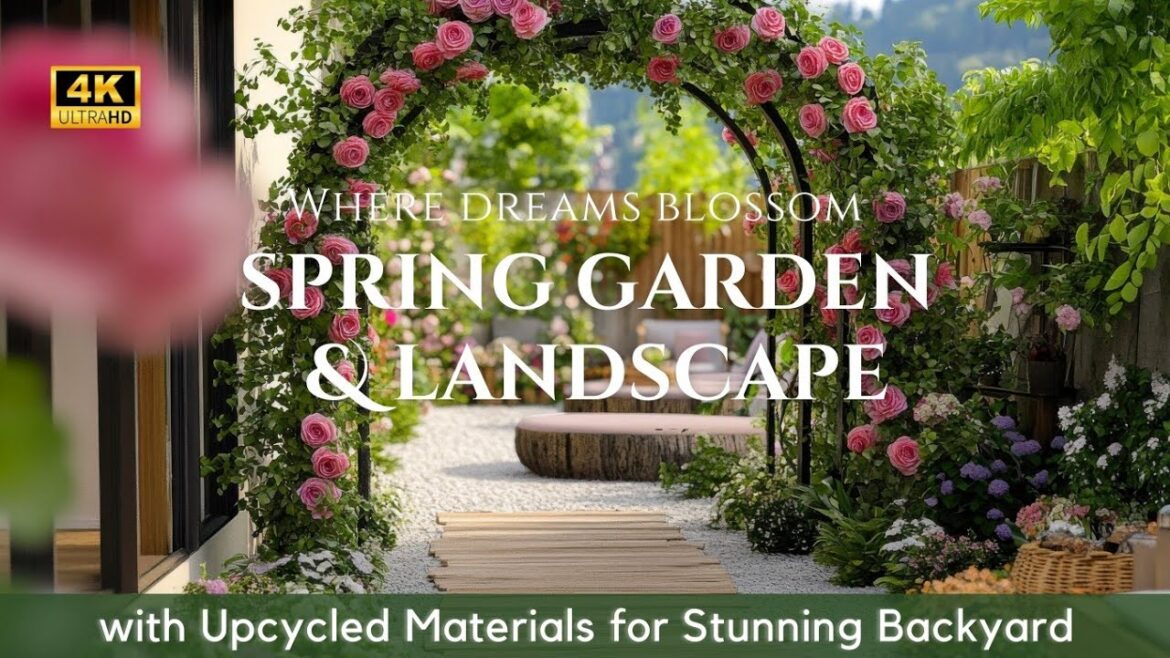 Spring Garden Decor Ideas with Upcycled Material for Stunning Landscape Designs & Backyard Makeover
