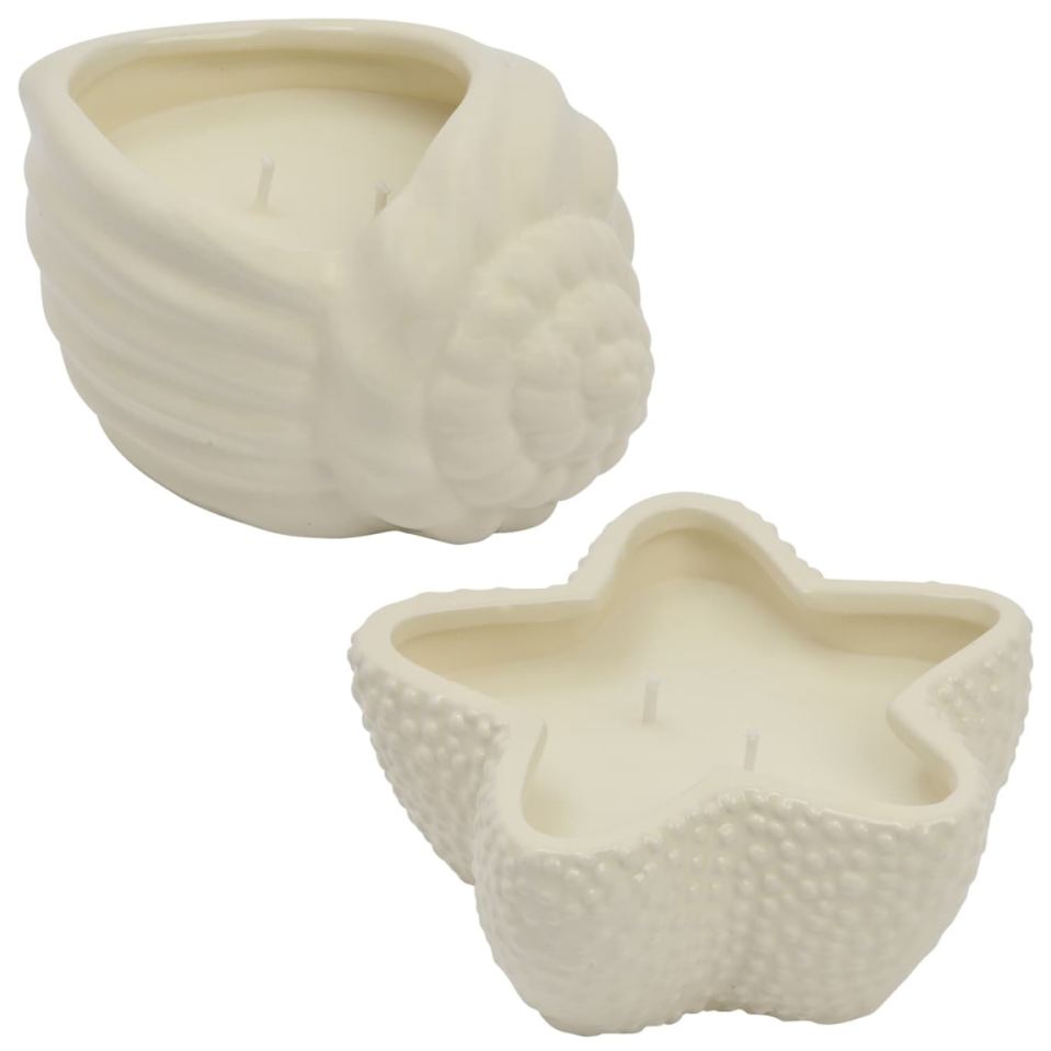 Shell and starfish shaped candles.