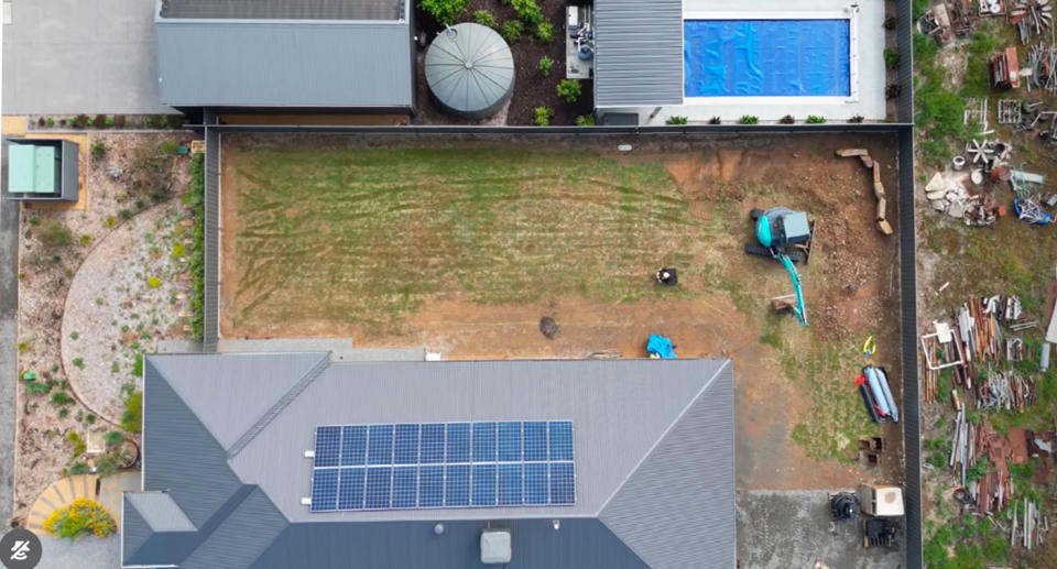 Aerial image of the garden before it was transformed. 