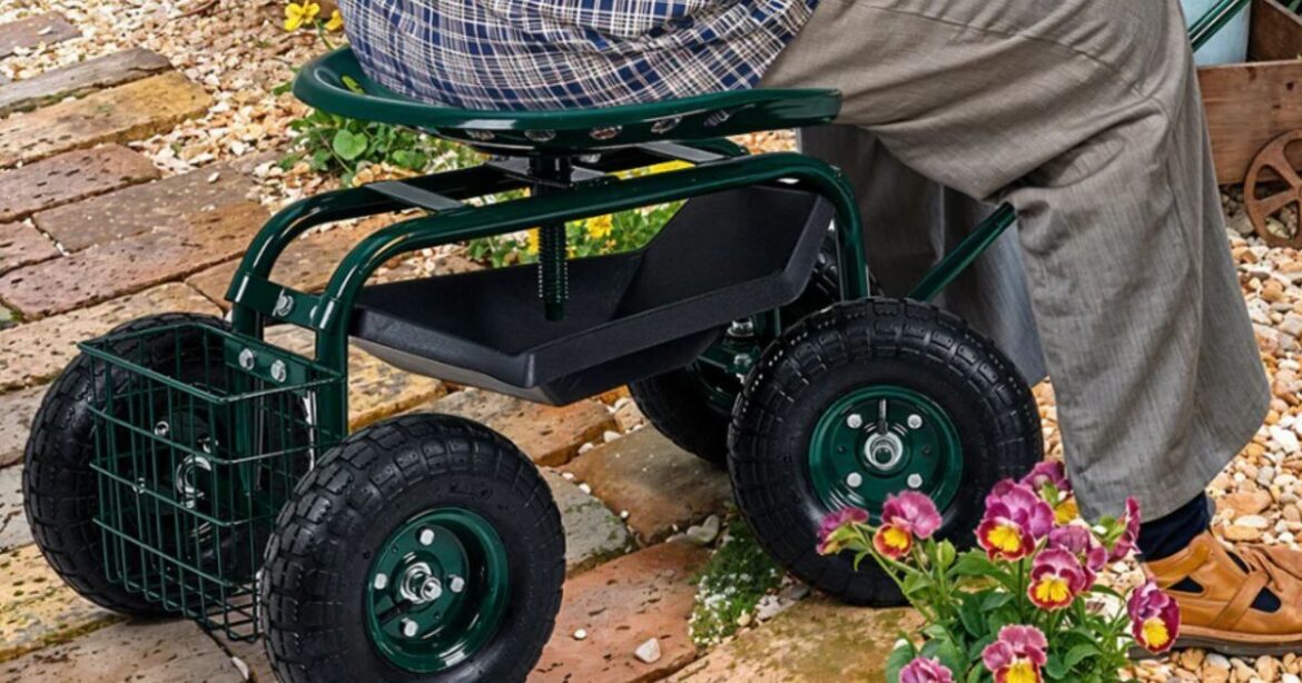 Gardening cart with seat 'reduces strain' now half price