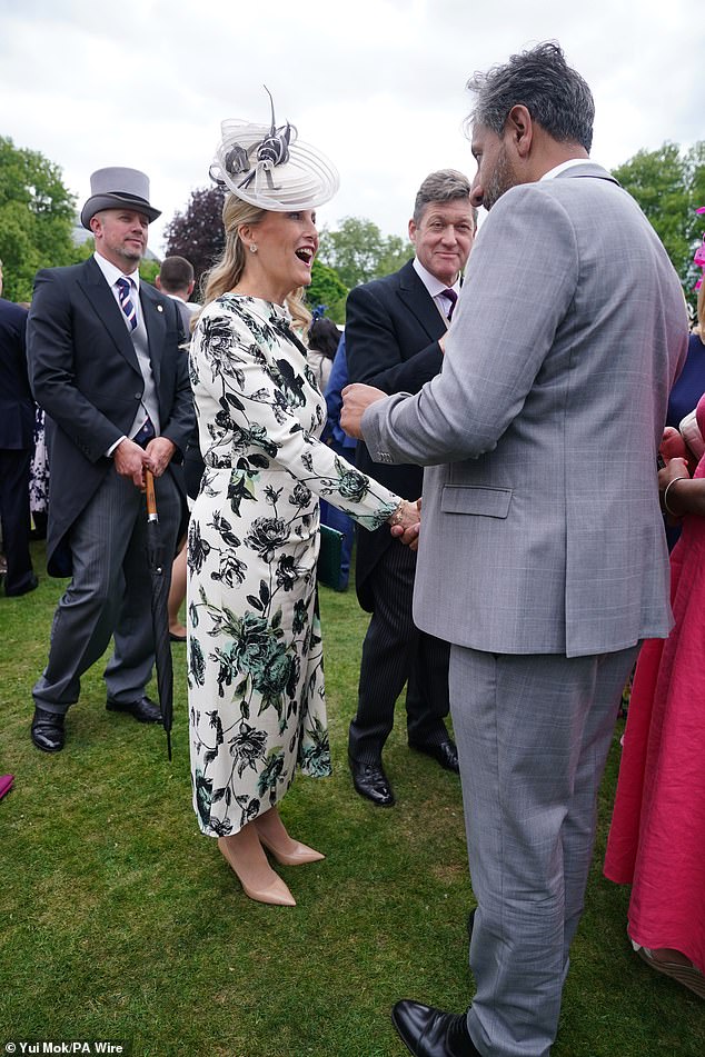 Sophie was animated as ever while chatting to guests who attended the Royal Garden Party at Buckingham Palace