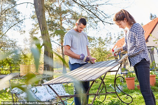 Garden gazebo expert Samantha Richards told FEMAIL that a DIY paint job can instantly transform your garden without breaking the bank (Stock image)