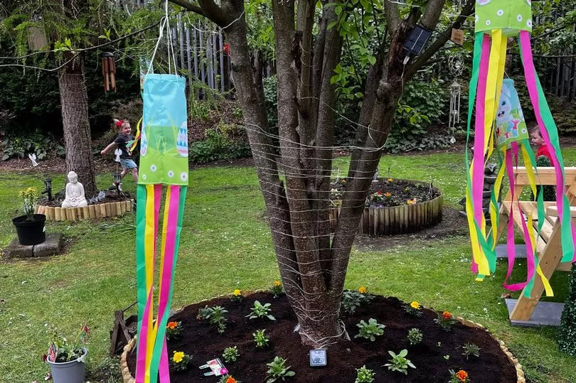 The new community garden created by residents at Fruithill Fold