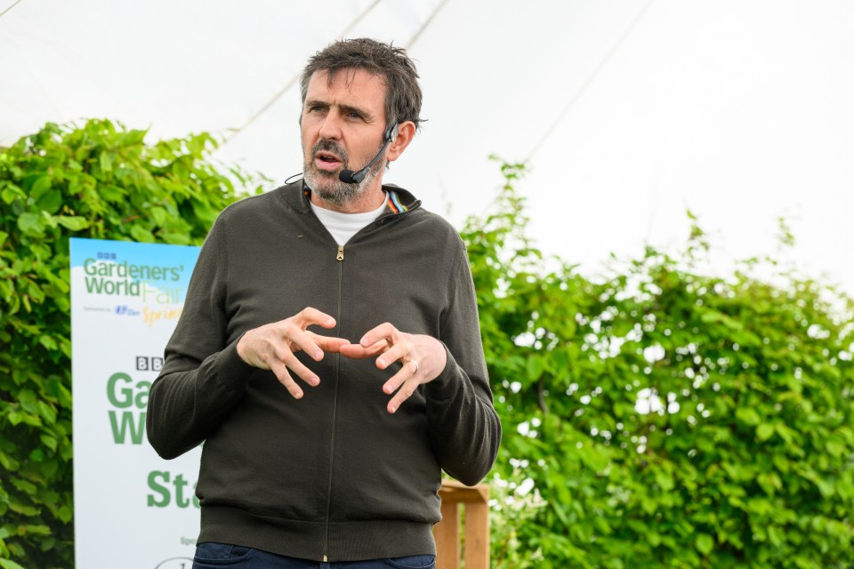 A man speaking at the BBC Gardeners' World Live Spring Fair.