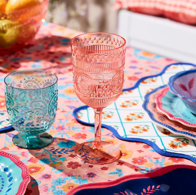 Dunelm Sophie Robinson Coral Acrylic Wine Glass
