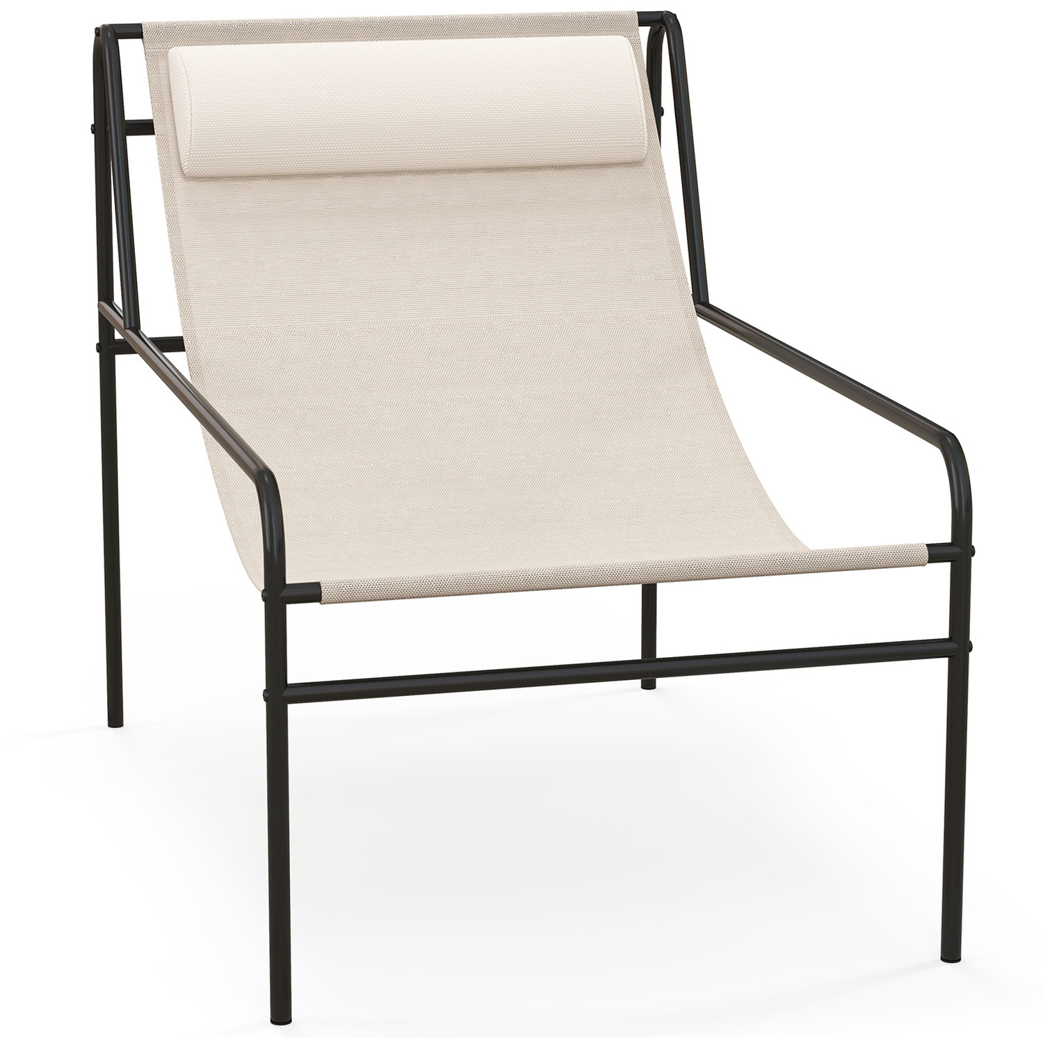 Cream sling outdoor chair